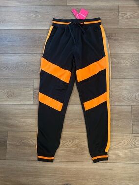 NWT Victorious VL213 Neon Orange Reflective Track Pants M